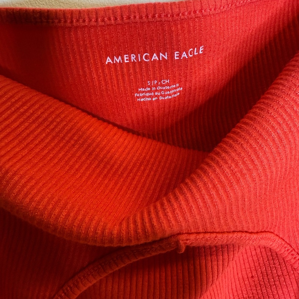 Red Ribbed Women's Top - Picture 3 of 3